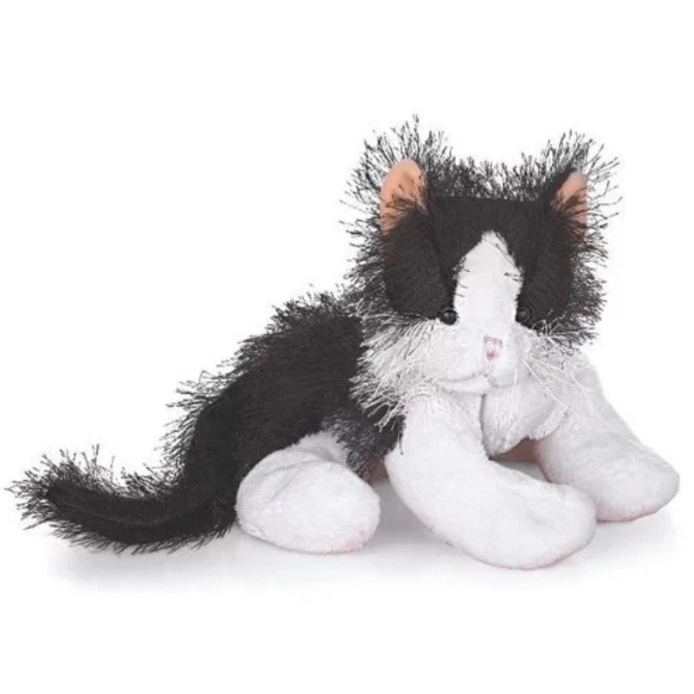 Vintage Webkinz Plush Cat - Black and White -no code RARE Y2K
